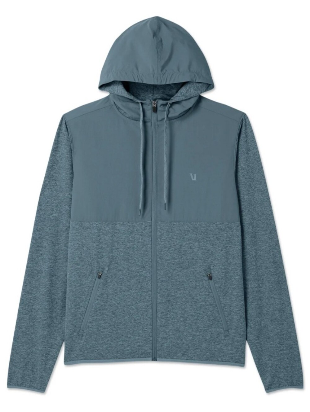 Vuori Sunday Element Jacket with hood in Blue Sea Heather